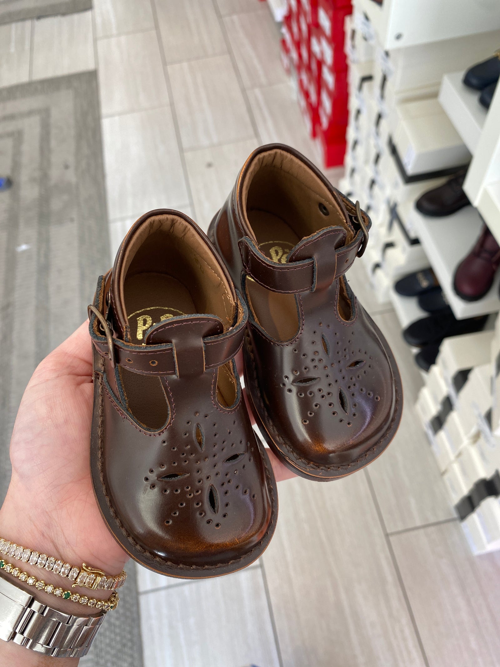 Pepe Mahogany T Strap Baby Bootie-Tassel Children Shoes