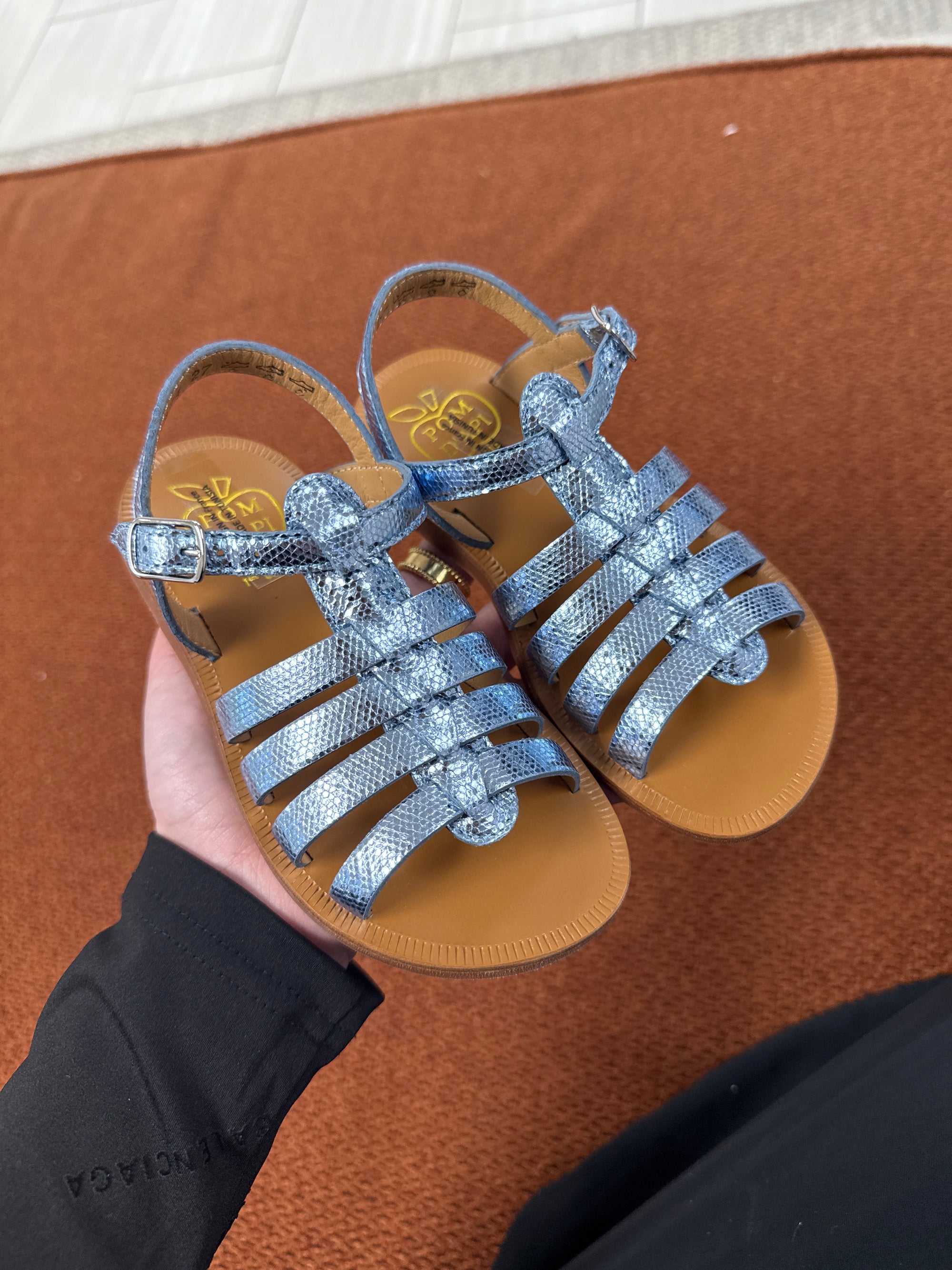 Pom D'Api Sky Metallic Sandal-Tassel Children Shoes