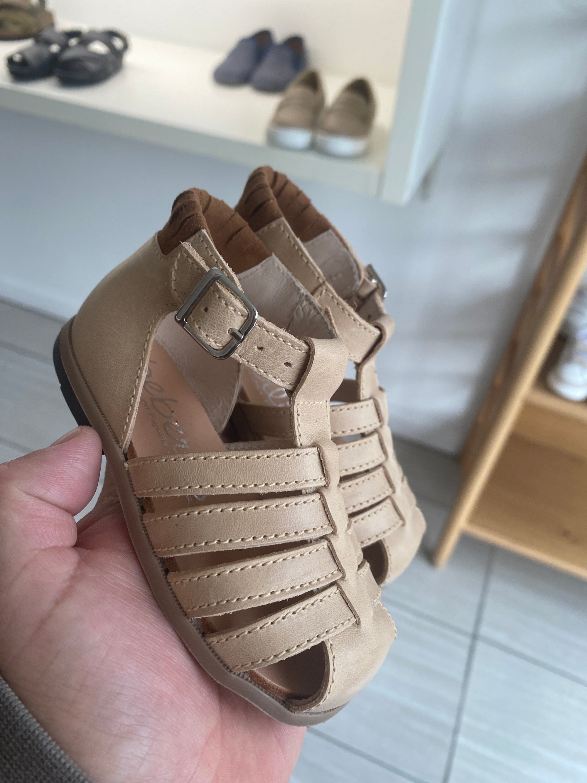 Beberlis Beige Gladiator Baby Sandal-Tassel Children Shoes