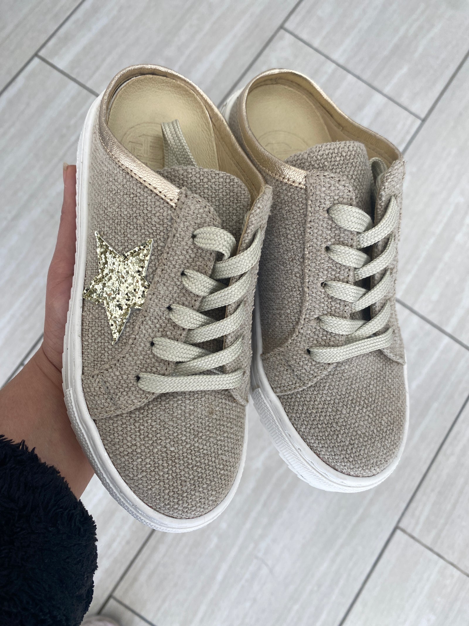 Blublonc Linen Star Sneaker Mule-Tassel Children Shoes