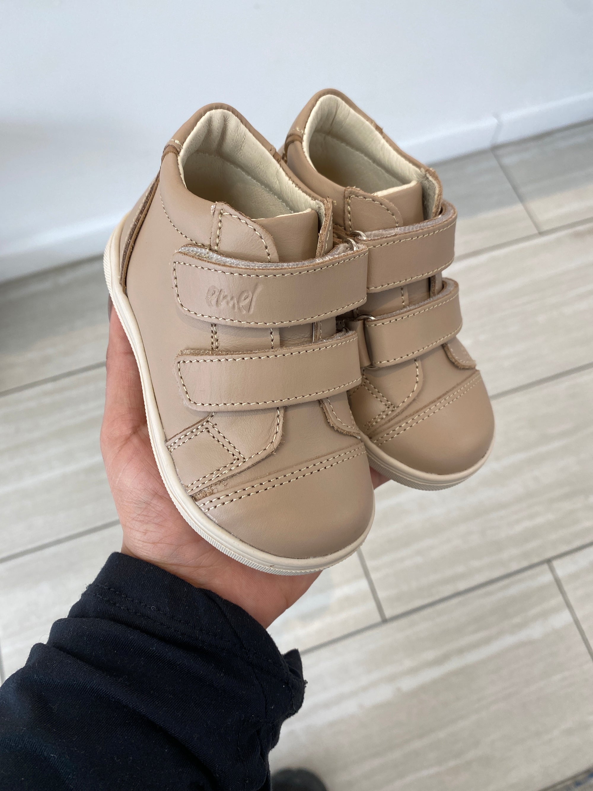 Emel Stone Taupe Baby Sneaker-Tassel Children Shoes