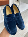 Spain+Co Blue Velvet Penny Loafer-Tassel Children Shoes