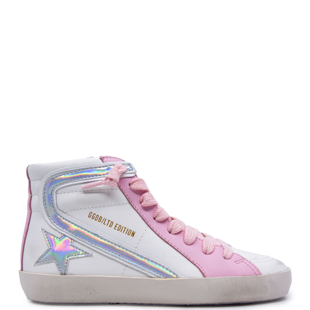 Bonpoint x Golden Goose Iridescent Pink Hi Top Sneaker Tassel