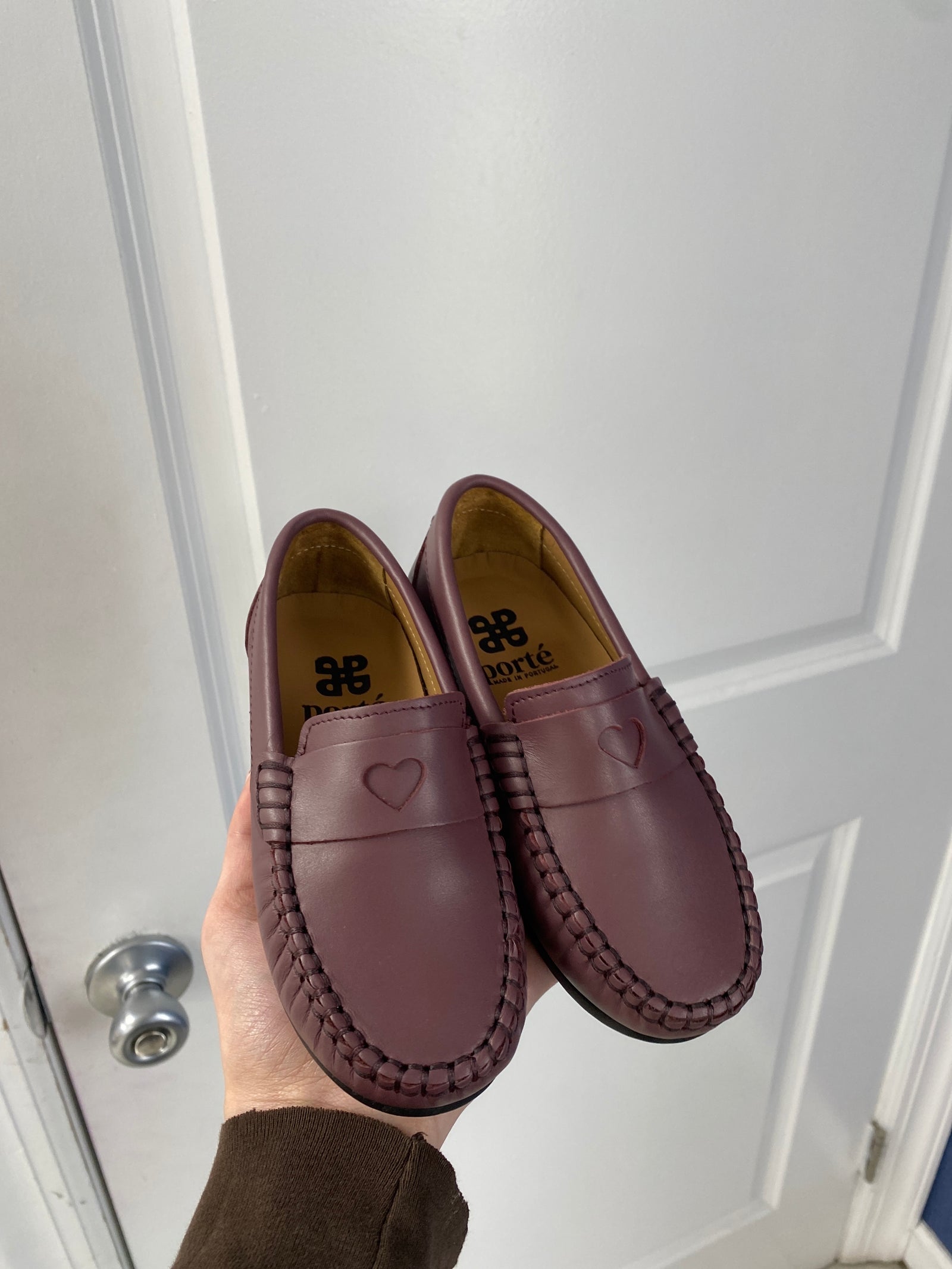 Porte Plumb Pink Heart Loafer-Tassel Children Shoes