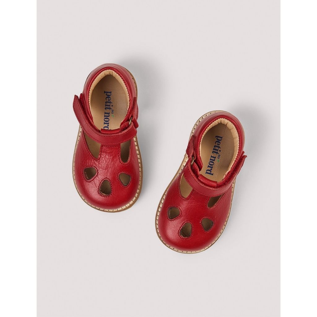 Petit Nord Poppy Red Closed Toe Baby Sandal-Tassel Children Shoes