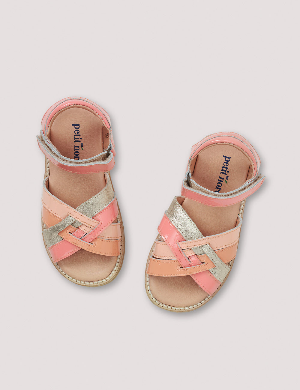 Petit Nord Papaya Patent Sandal-Tassel Children Shoes