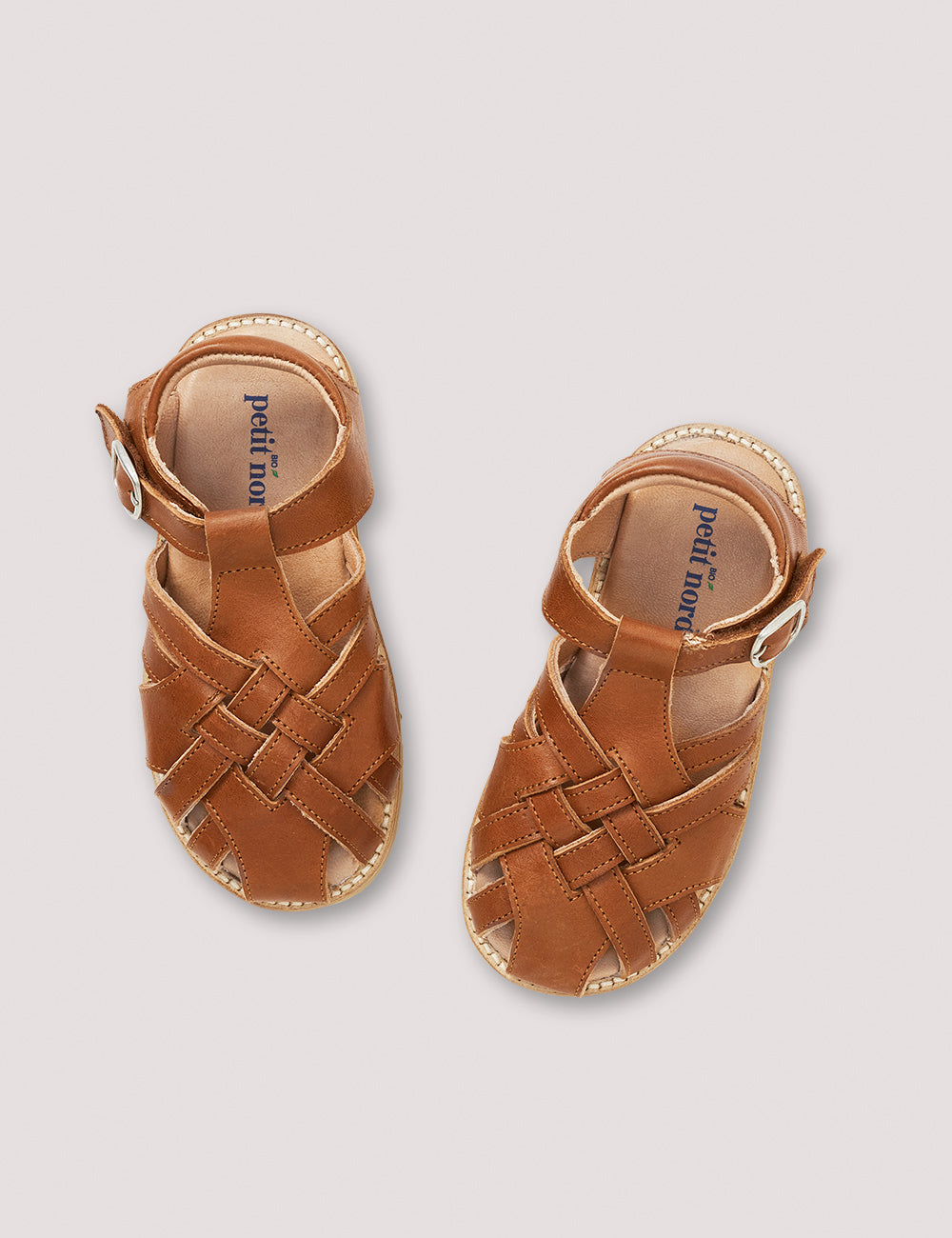 Petit Nord Cognac Diamond Closed Toe Sandal-Tassel Children Shoes
