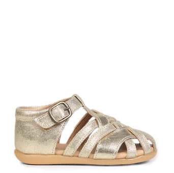 Petit Nord Gold Closed Toe Baby Sandal-Tassel Children Shoes