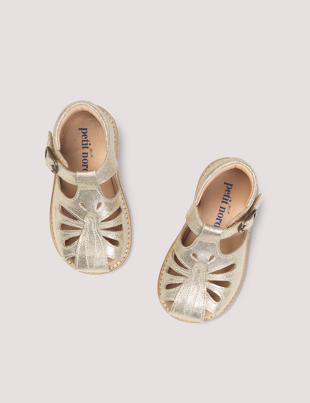 Petit Nord Gold Butterfly Baby Sandal-Tassel Children Shoes