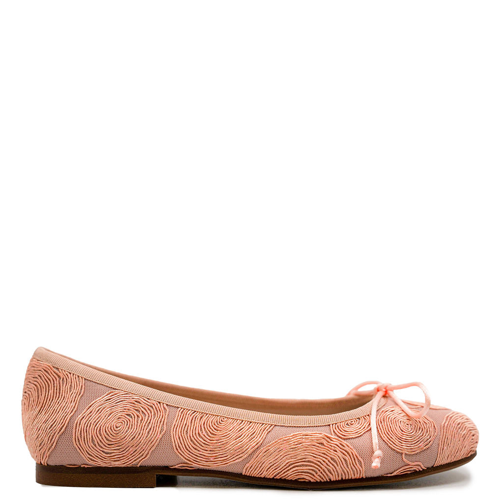 Beberlis Salmon Embroidered Ballet Flat-Tassel Children Shoes