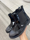 LMDI Black Wingtip Boot-Tassel Children Shoes