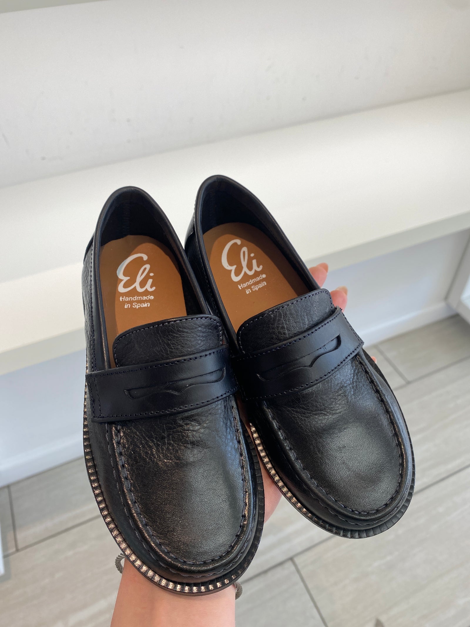 Papanatas Slate Gray Leather Penny Loafer-Tassel Children Shoes