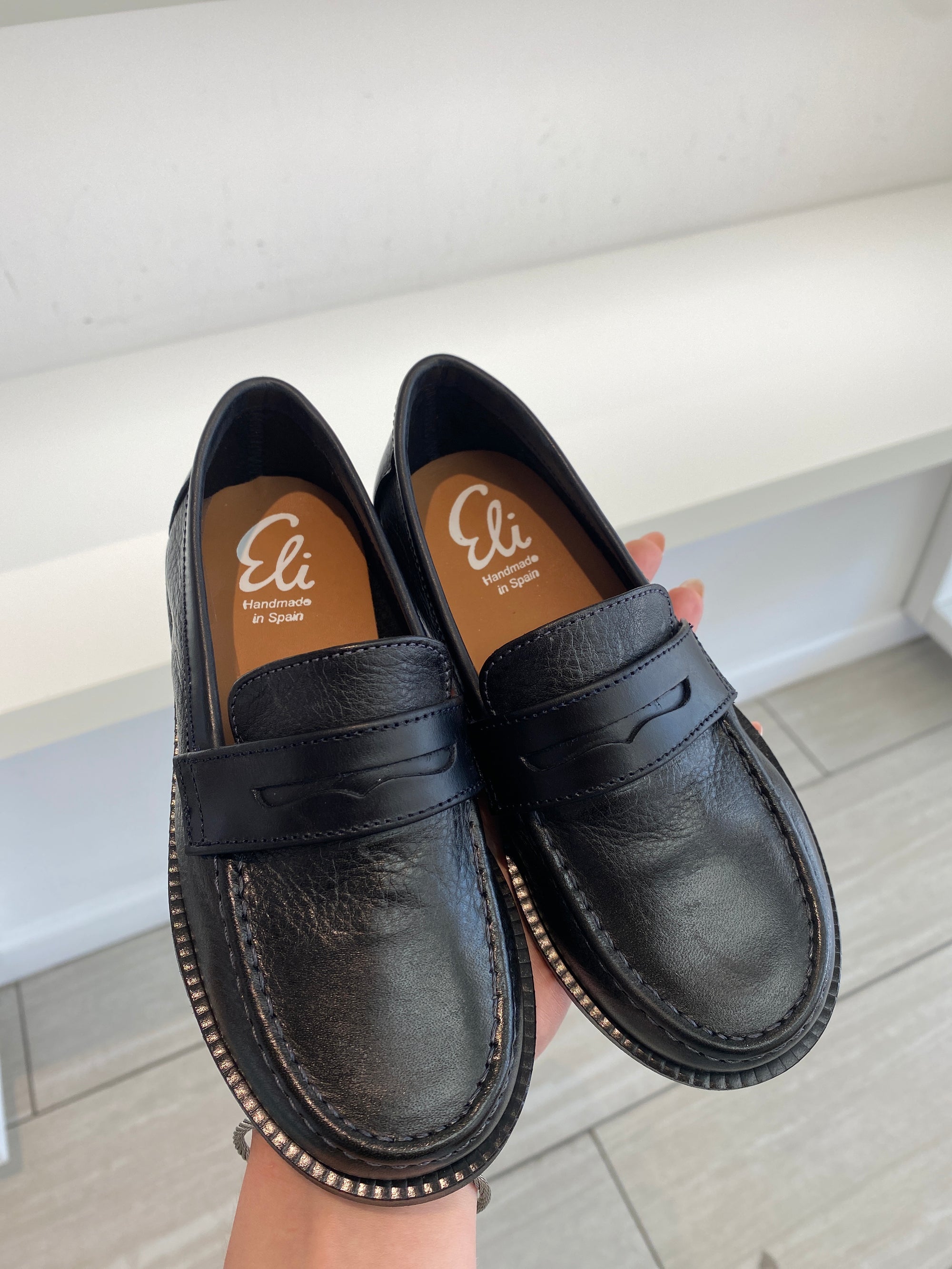 Papanatas Slate Gray Leather Penny Loafer-Tassel Children Shoes