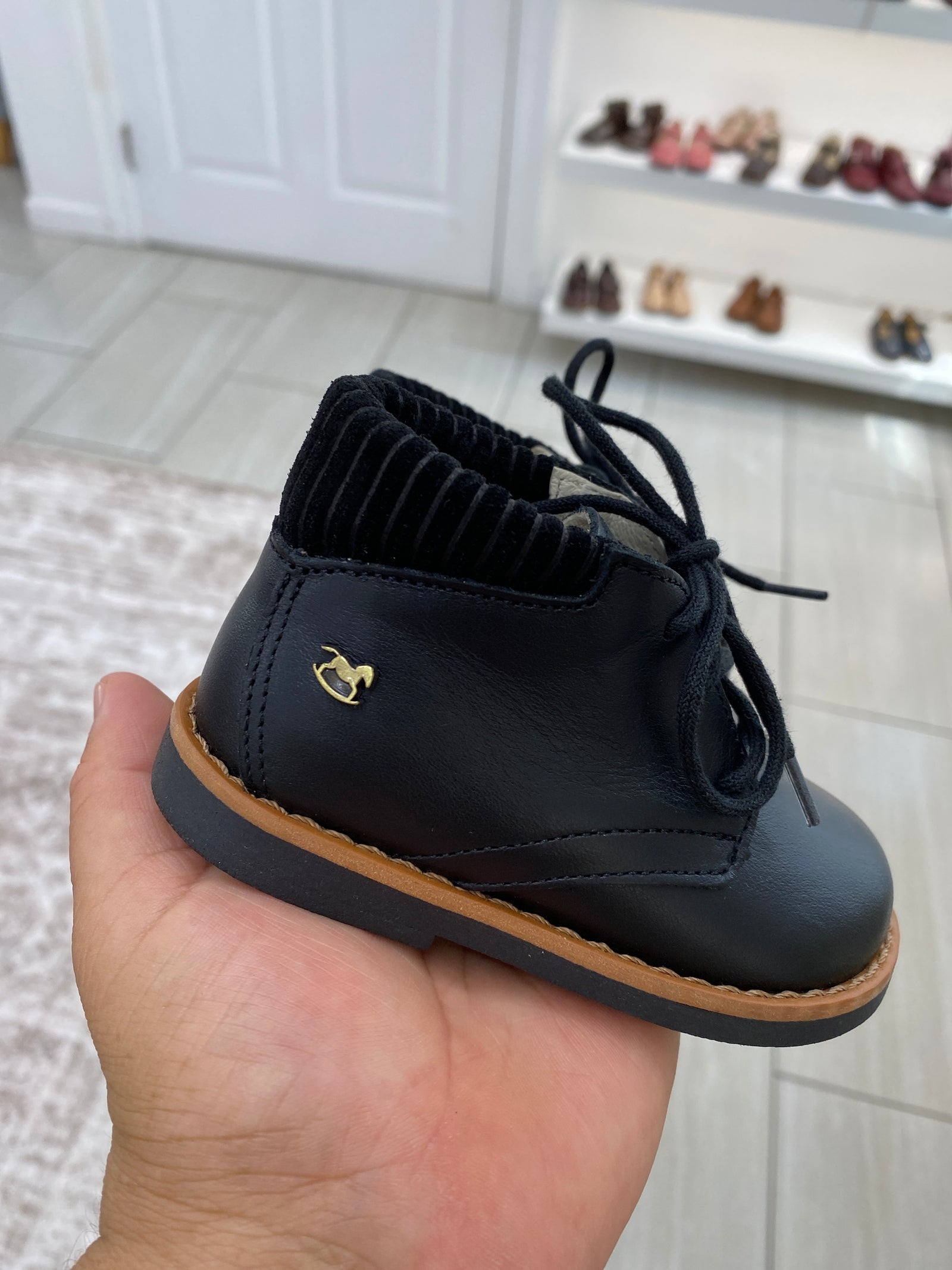 Emel Black Cord Baby Bootie-Tassel Children Shoes