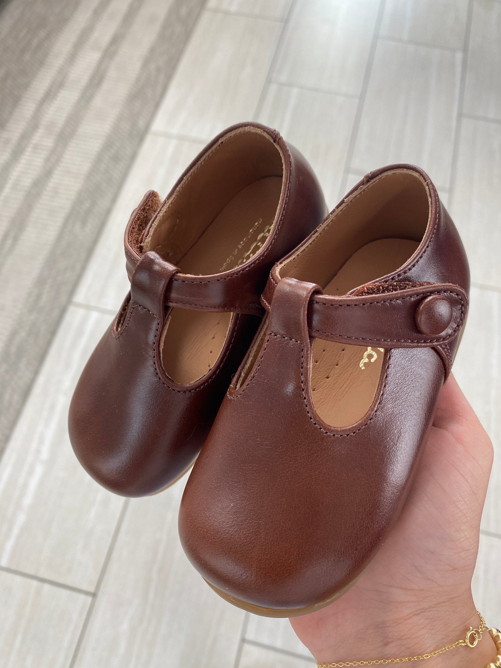 Papanatas Hazelnut Baby T Strap Shoe-Tassel Children Shoes