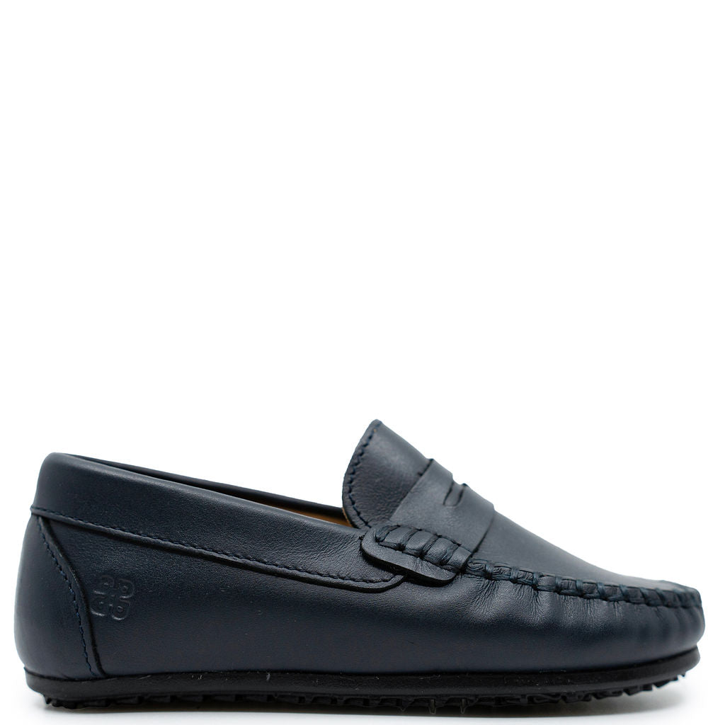 Porte Navy Leather Penny Loafer-Tassel Children Shoes