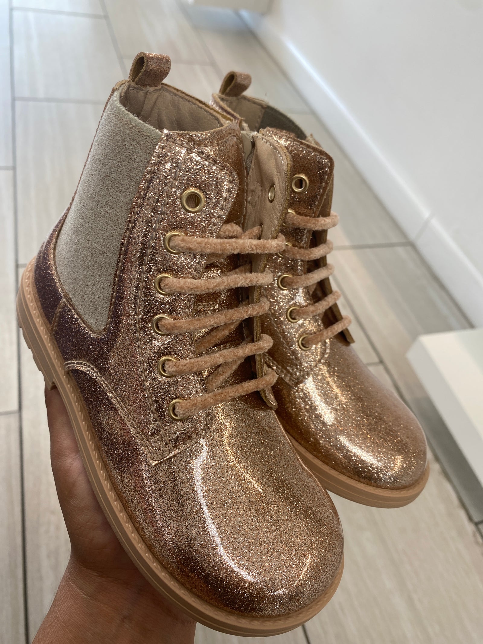 Beberlis Copper Shimmer Baby Boot-Tassel Children Shoes