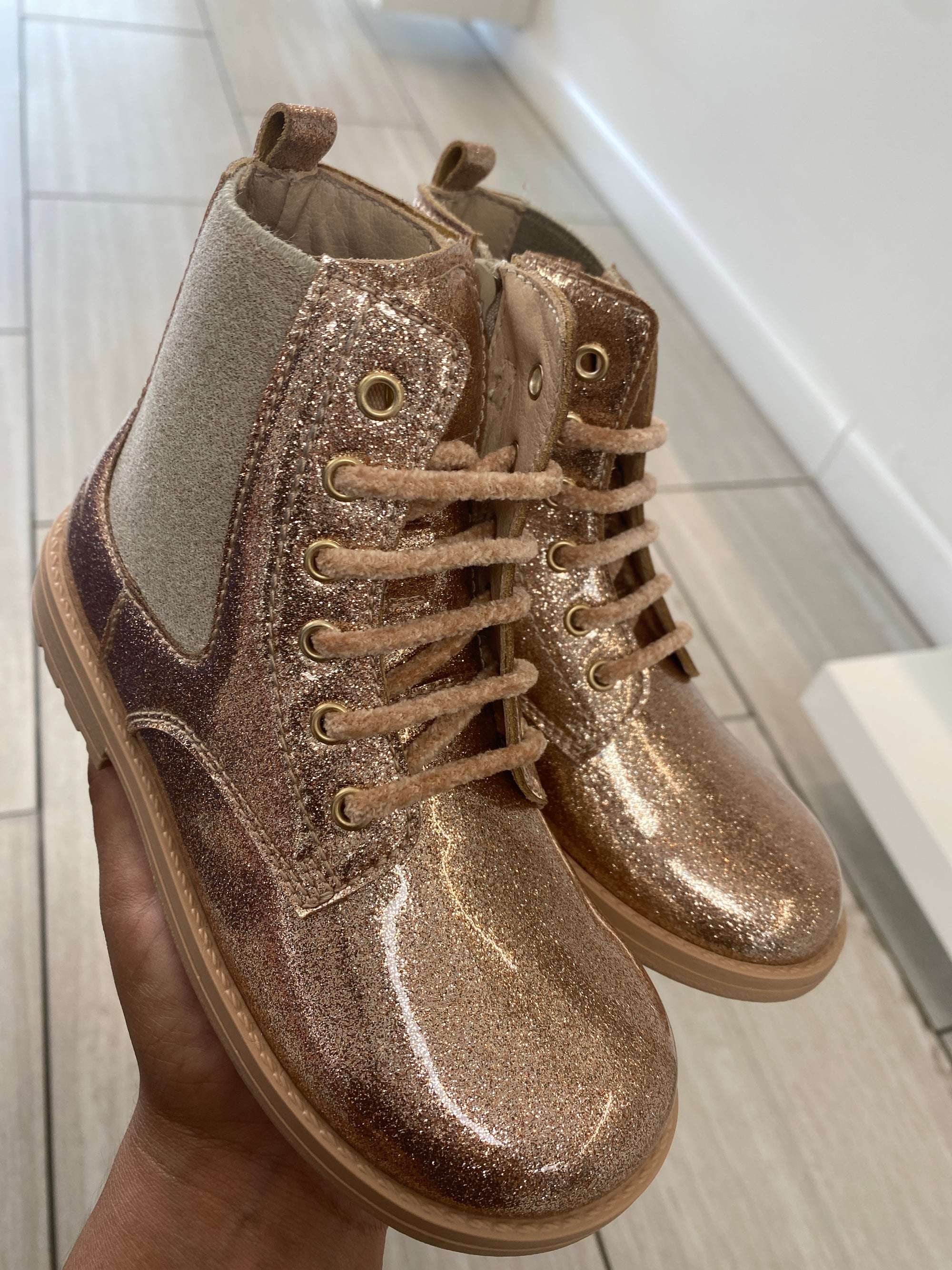 Beberlis Copper Shimmer Baby Boot-Tassel Children Shoes