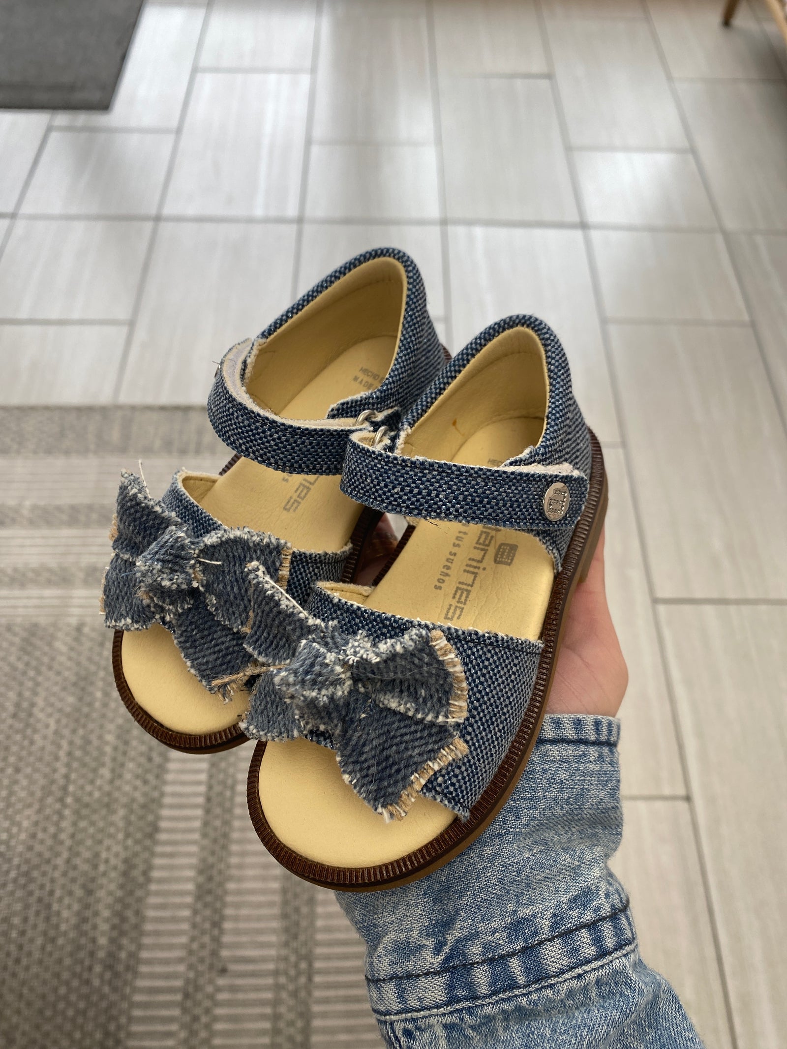 Andanines Denim Bow Sandal-Tassel Children Shoes