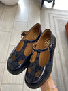 Papanatas Navy Patent T Strap-Tassel Children Shoes