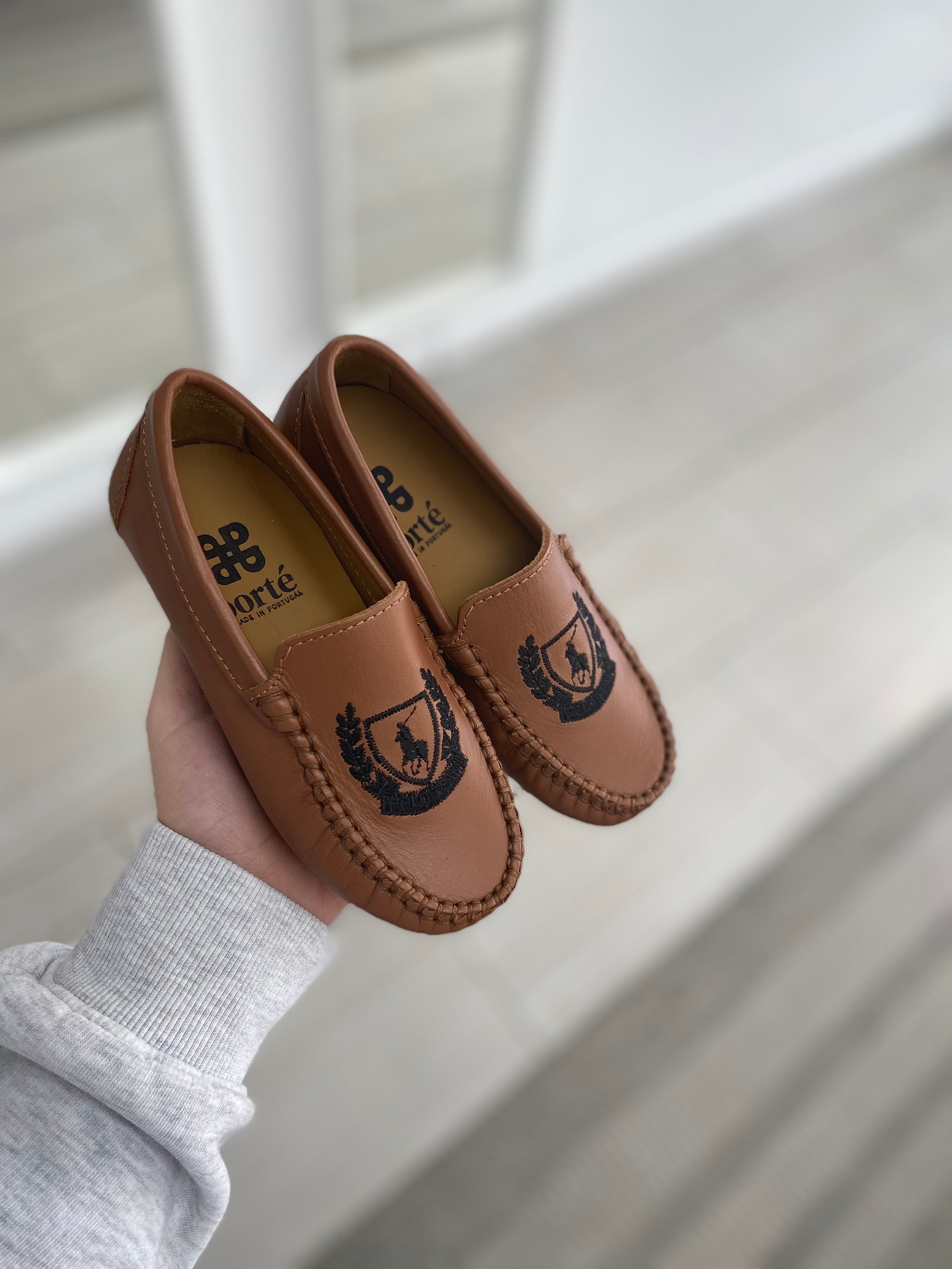 Porte Luggage Crest Loafer-Tassel Children Shoes