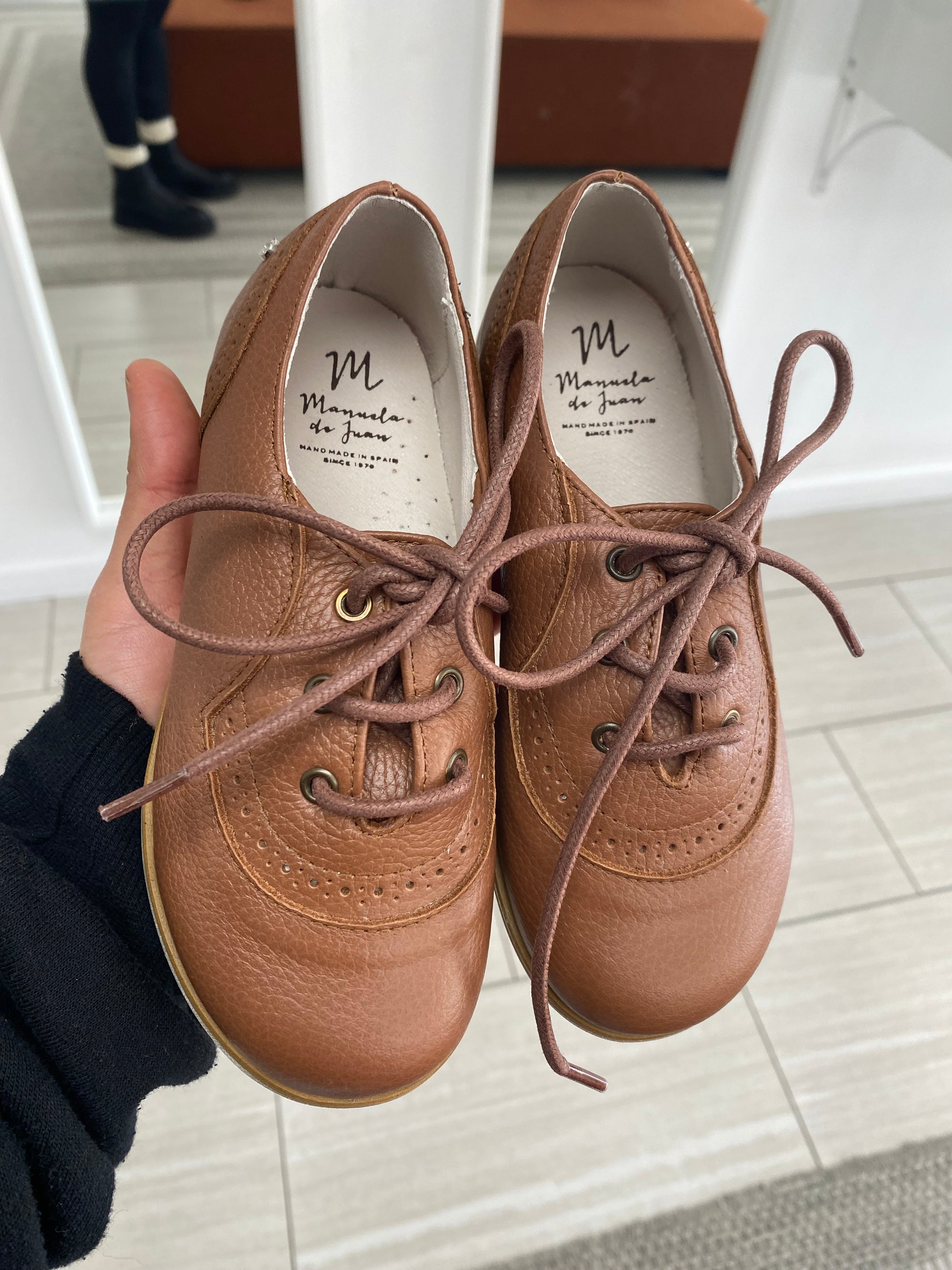 Manuela Luggage Leather Lace Shoe-Tassel Children Shoes