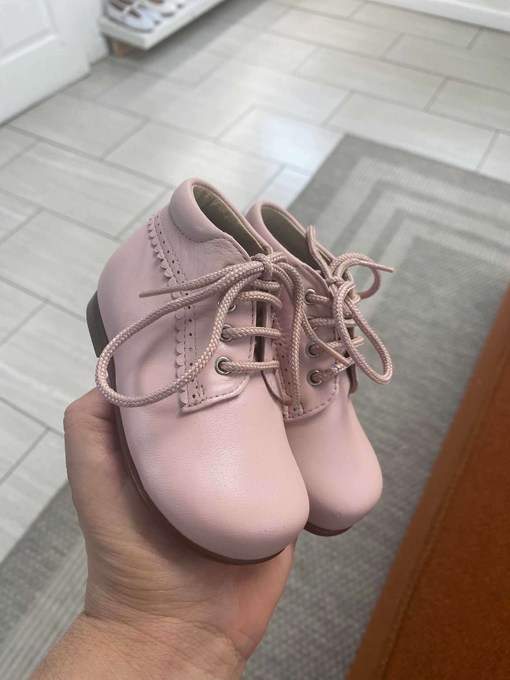 Beberlis Baby Pink Scalloped Baby Bootie-Tassel Children Shoes