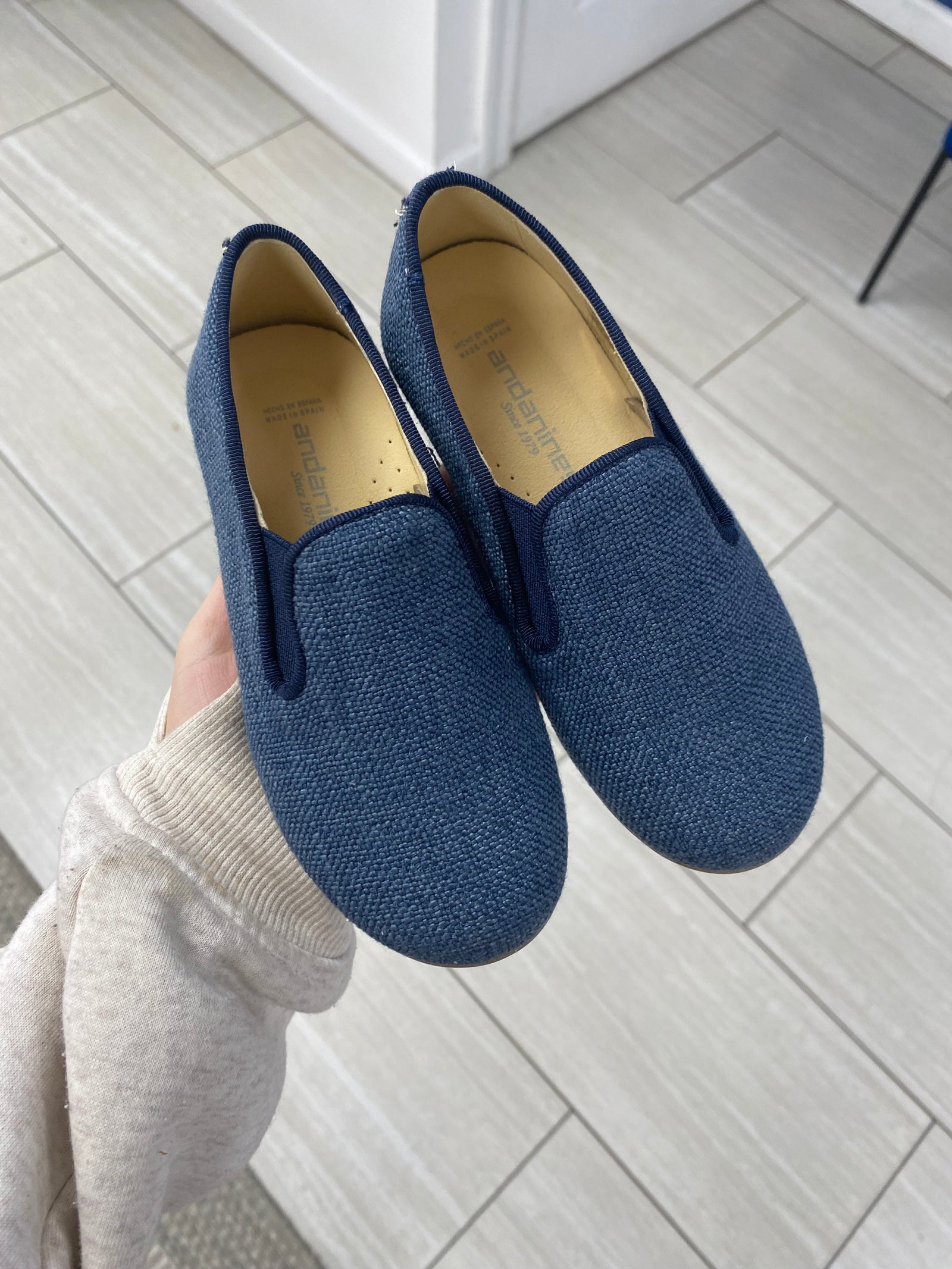 Andanines Jean Canvas Smoking Loafer-Tassel Children Shoes
