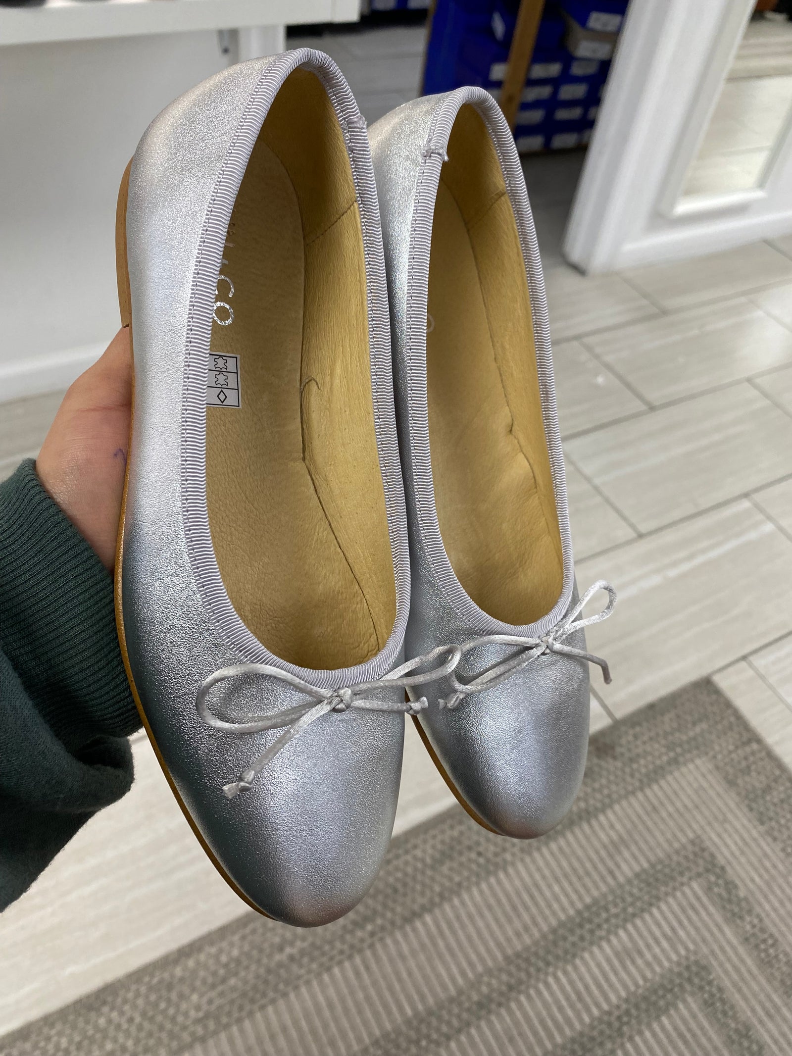 Spain+Co Silver Leather Ballet Flat-Tassel Children Shoes