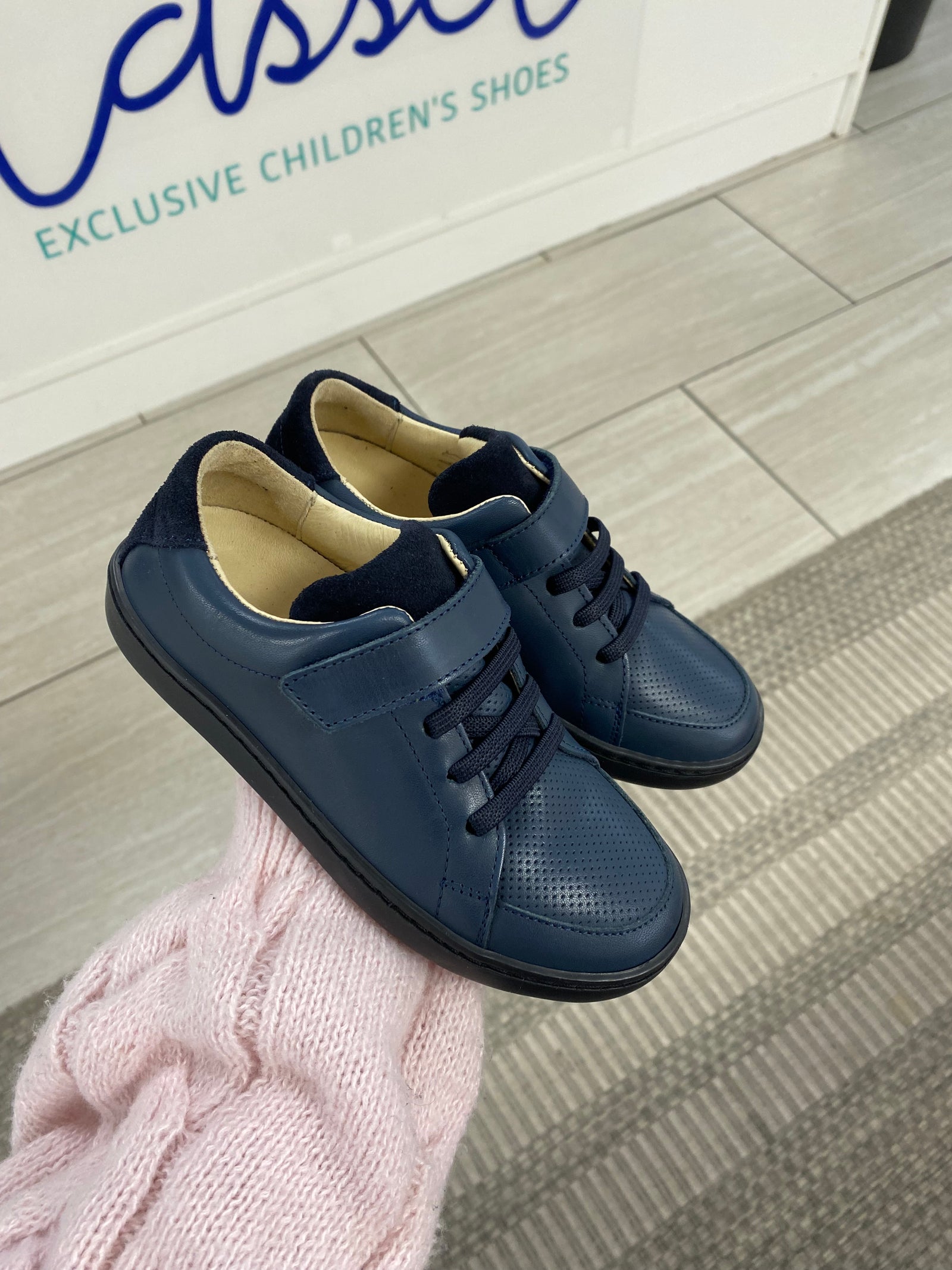 Jacadi Navy Leather Velcro Sneaker-Tassel Children Shoes