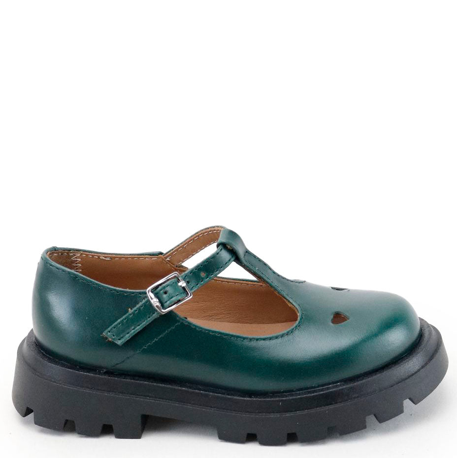 Papanatas Hunter Heart T Strap Loafer-Tassel Children Shoes