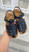 Pom D&#39;Api Navy Leather Gladiator Sandal-Tassel Children Shoes