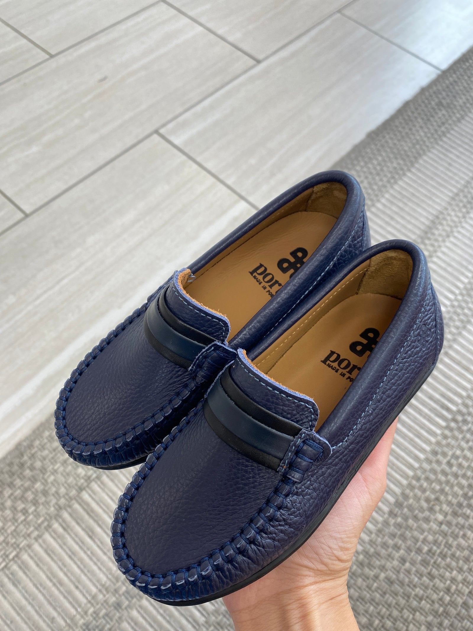 Porte Navy Black Penny Loafer-Tassel Children Shoes