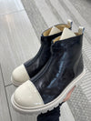 Andanines Black and White Captoe Zipper Bootie-Tassel Children Shoes