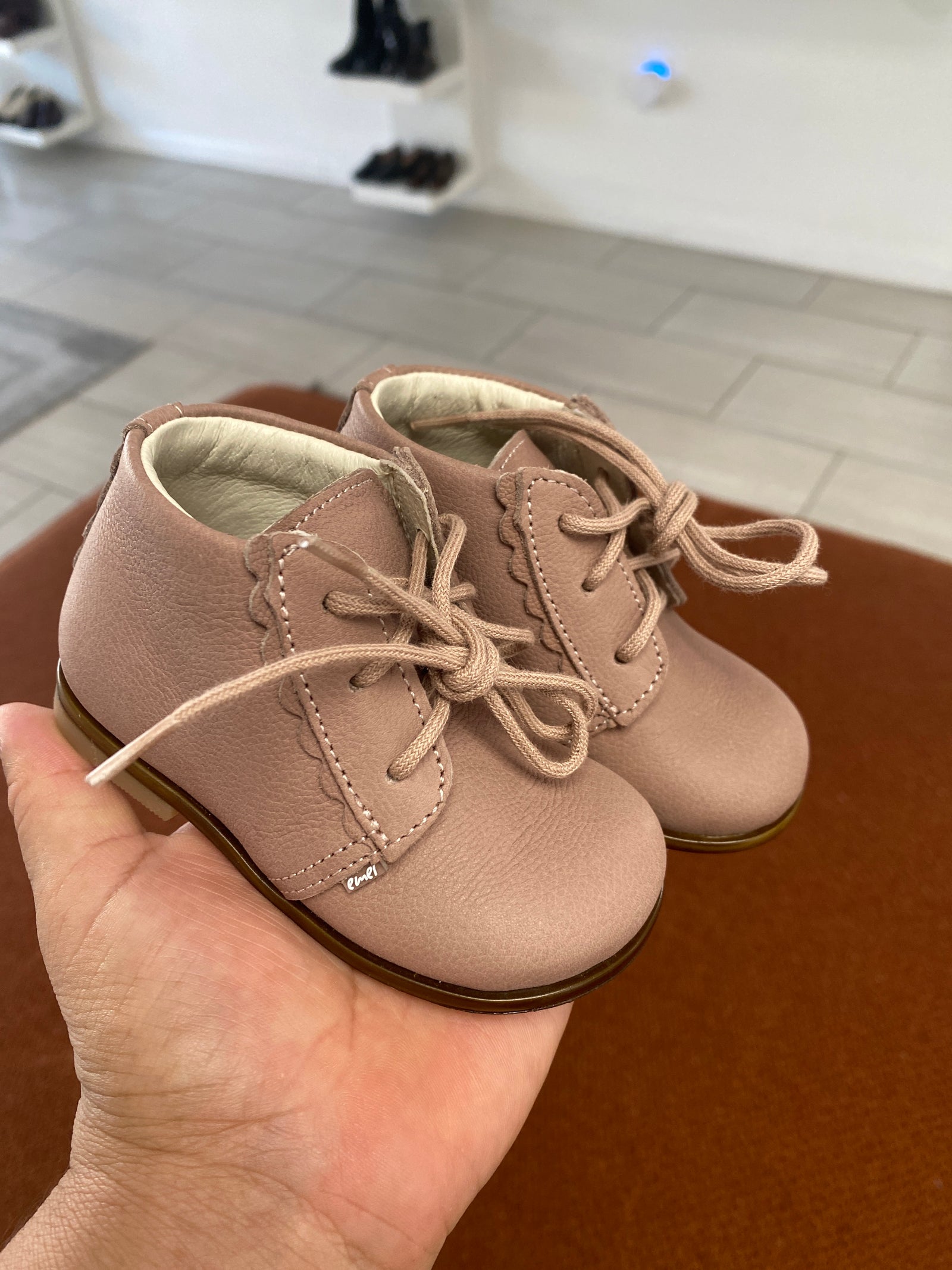 Emel Pebbled Pink Baby Bootie-Tassel Children Shoes