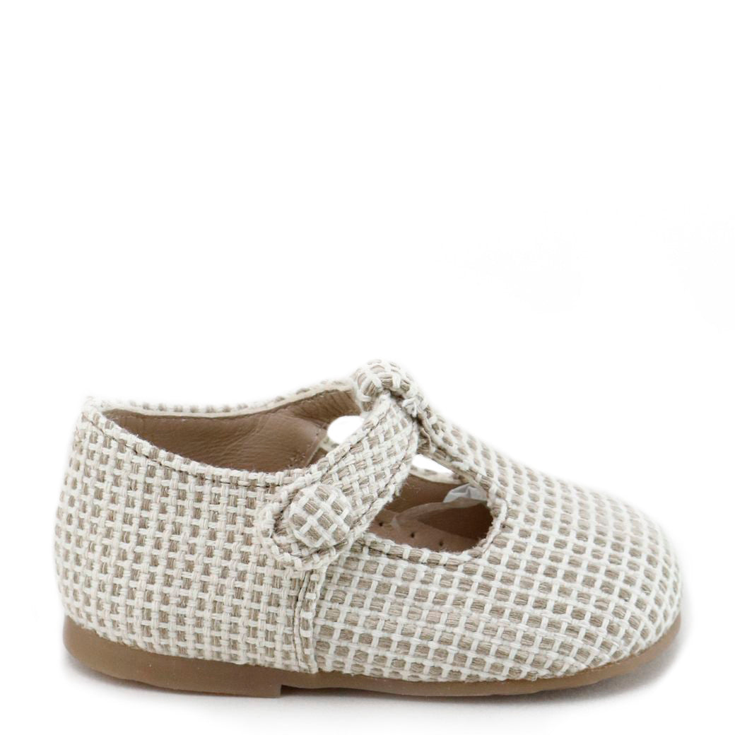 Papanatas Taupe Weave Baby Shoe-Tassel Children Shoes