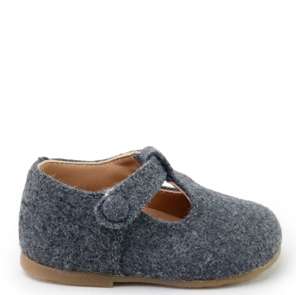 Papanatas Gray Wool Baby Shoe-Tassel Children Shoes