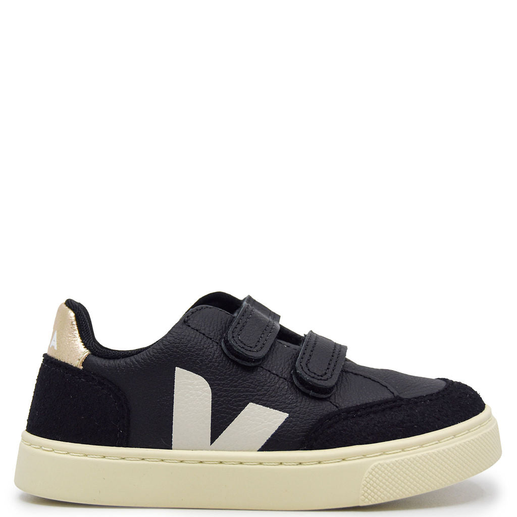 Veja Black and Gold Velcro Sneaker Tassel Children Shoes