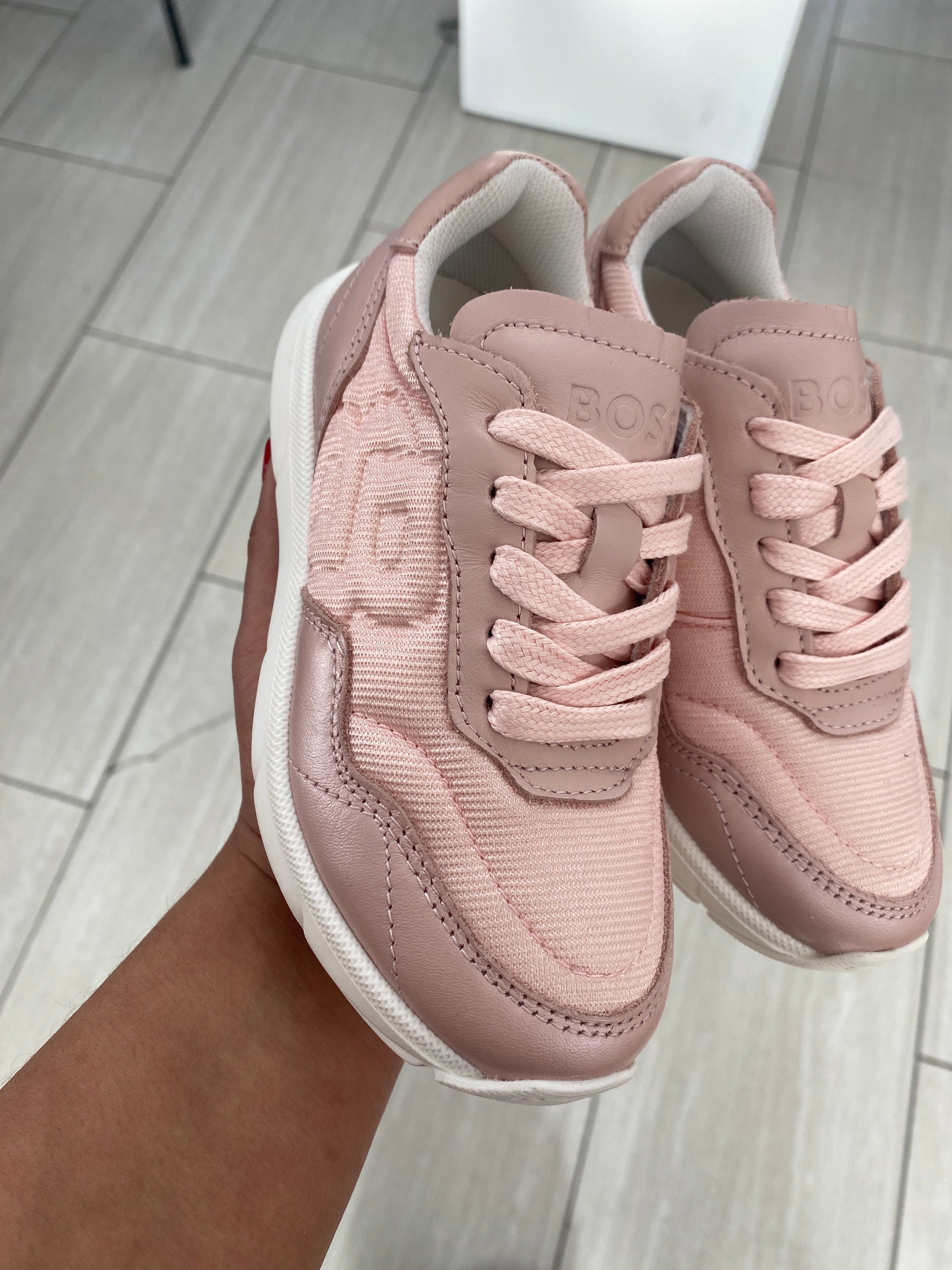 Hugo Boss Pink Sneaker-Tassel Children Shoes