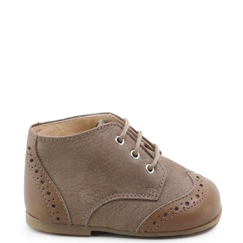 Papanatas Stone Taupe Wingtip Baby Bootie-Tassel Children Shoes