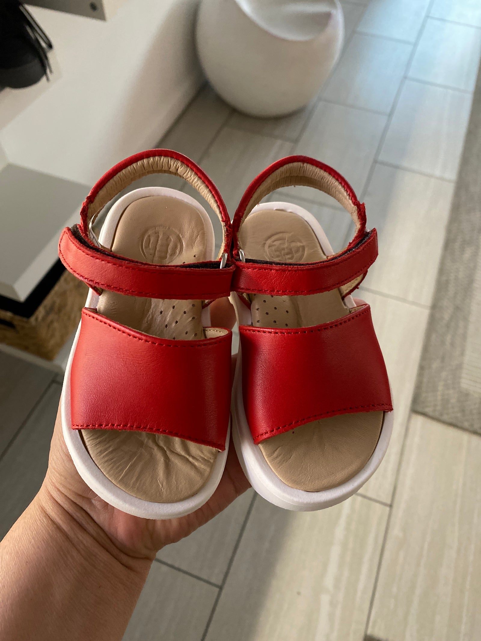 Blublonc Red Baby Sandal-Tassel Children Shoes