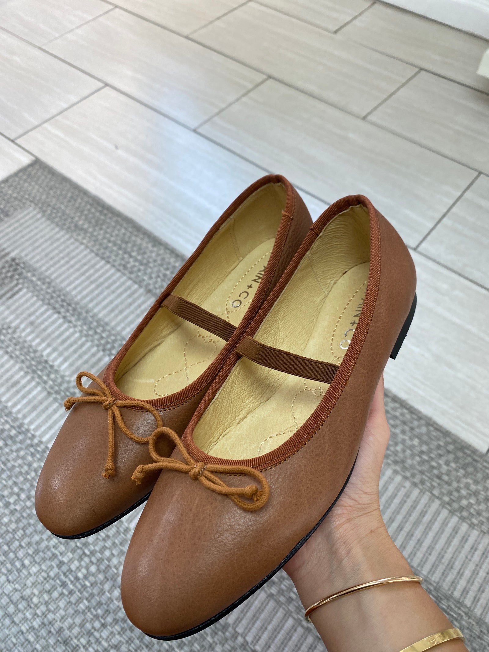 Spain+Co Luggage Leather Elastic Flat-Tassel Children Shoes