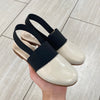 Spain+Co Black and Cream Elastic Mule-Tassel Children Shoes