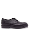 Blublonc Black Pebbled Wingtip Lace Dress Shoe-Tassel Children Shoes