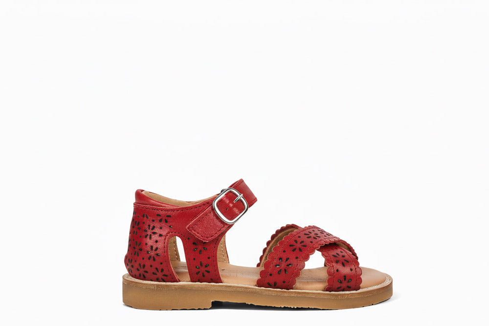 Petit Nord Poppy Red Criss Cross Sandal-Tassel Children Shoes