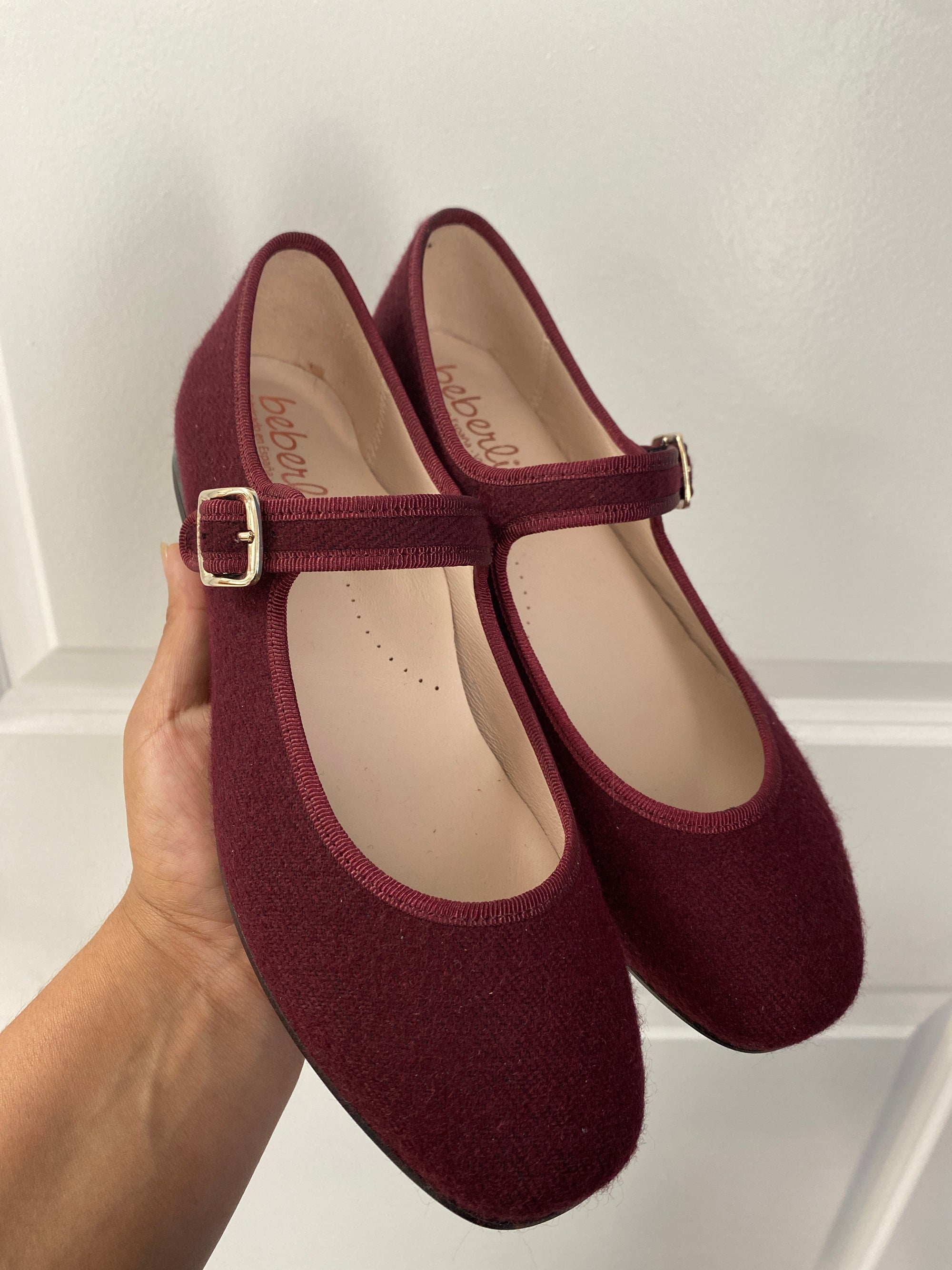 Beberlis Wine Wool Buckle Mary Jane-Tassel Children Shoes