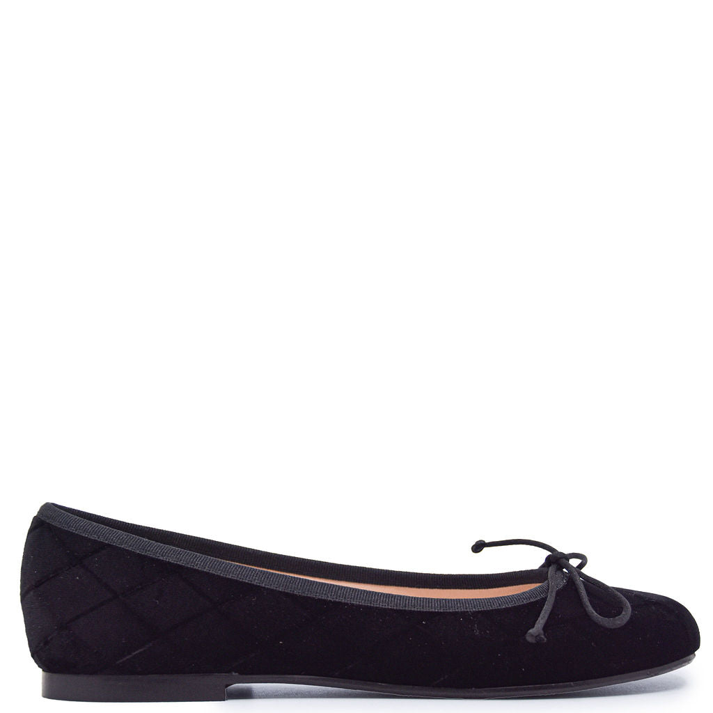 Beberlis Black Velvet Bow Ballet Flat-Tassel Children Shoes