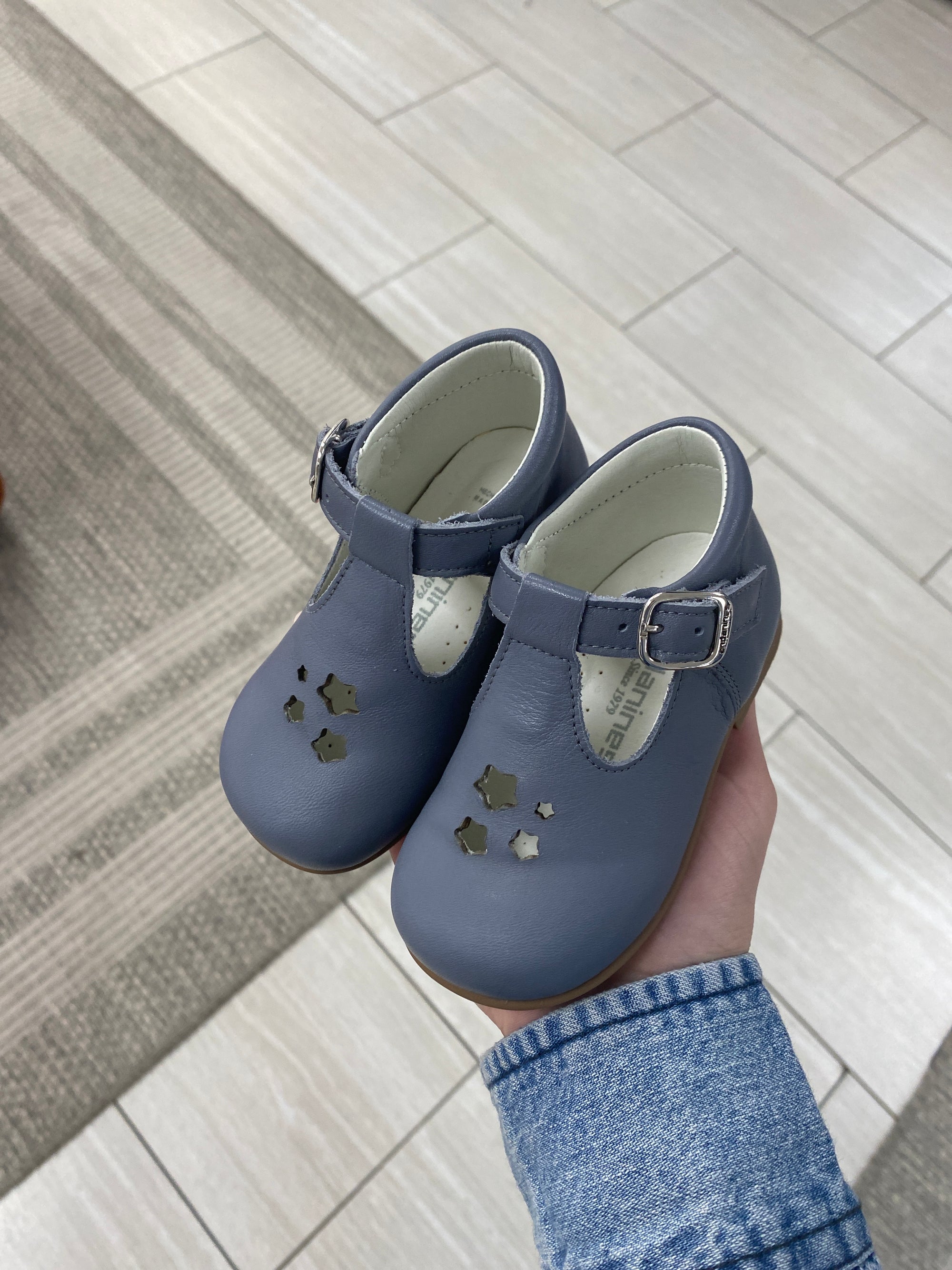 Andanines Steel Blue Star Baby Shoe-Tassel Children Shoes
