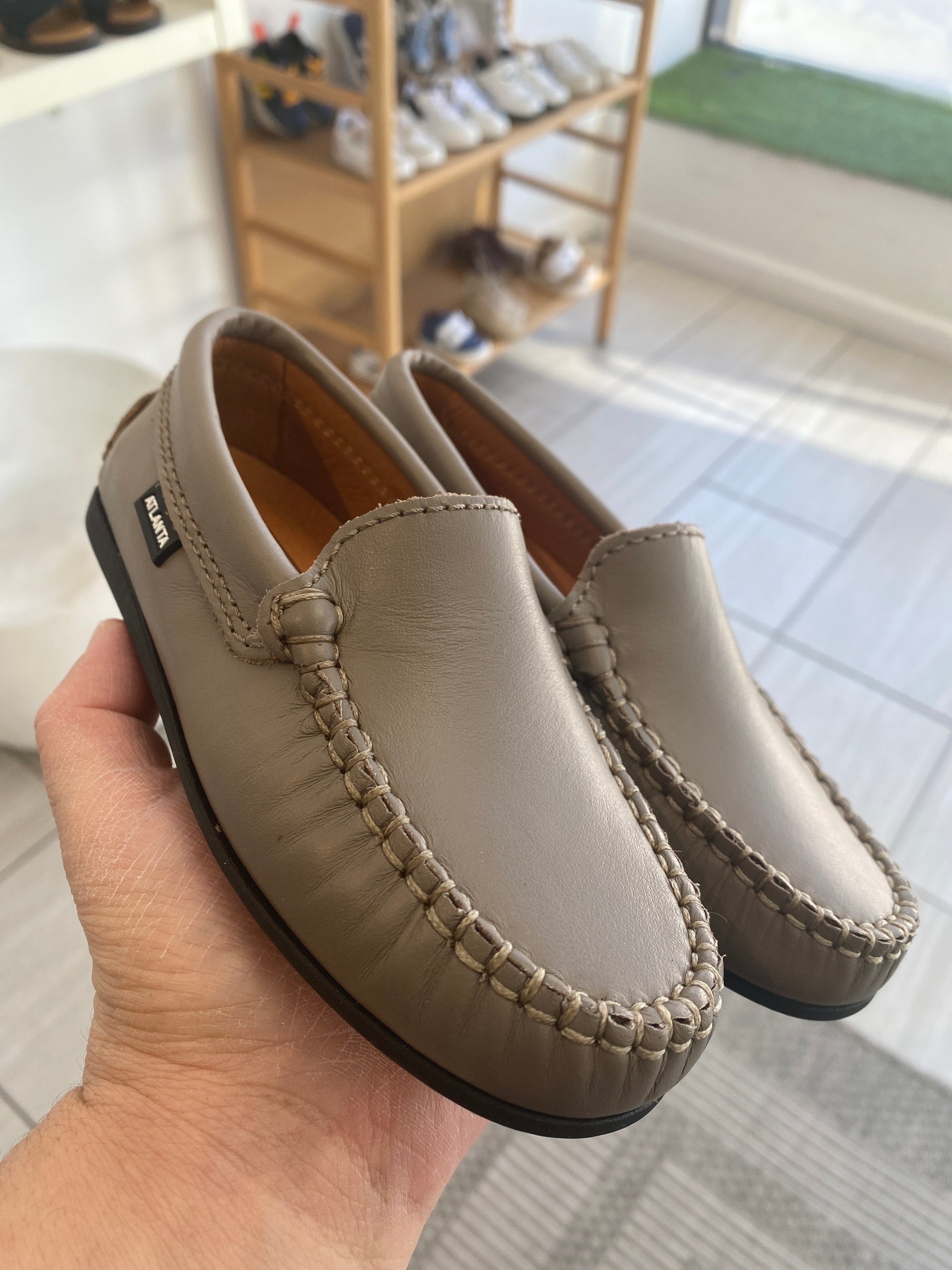 Atlanta Mocassin Earth Leather Loafer-Tassel Children Shoes