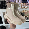 Manuela Cream and Gold Front Zipper Bootie-Tassel Children Shoes